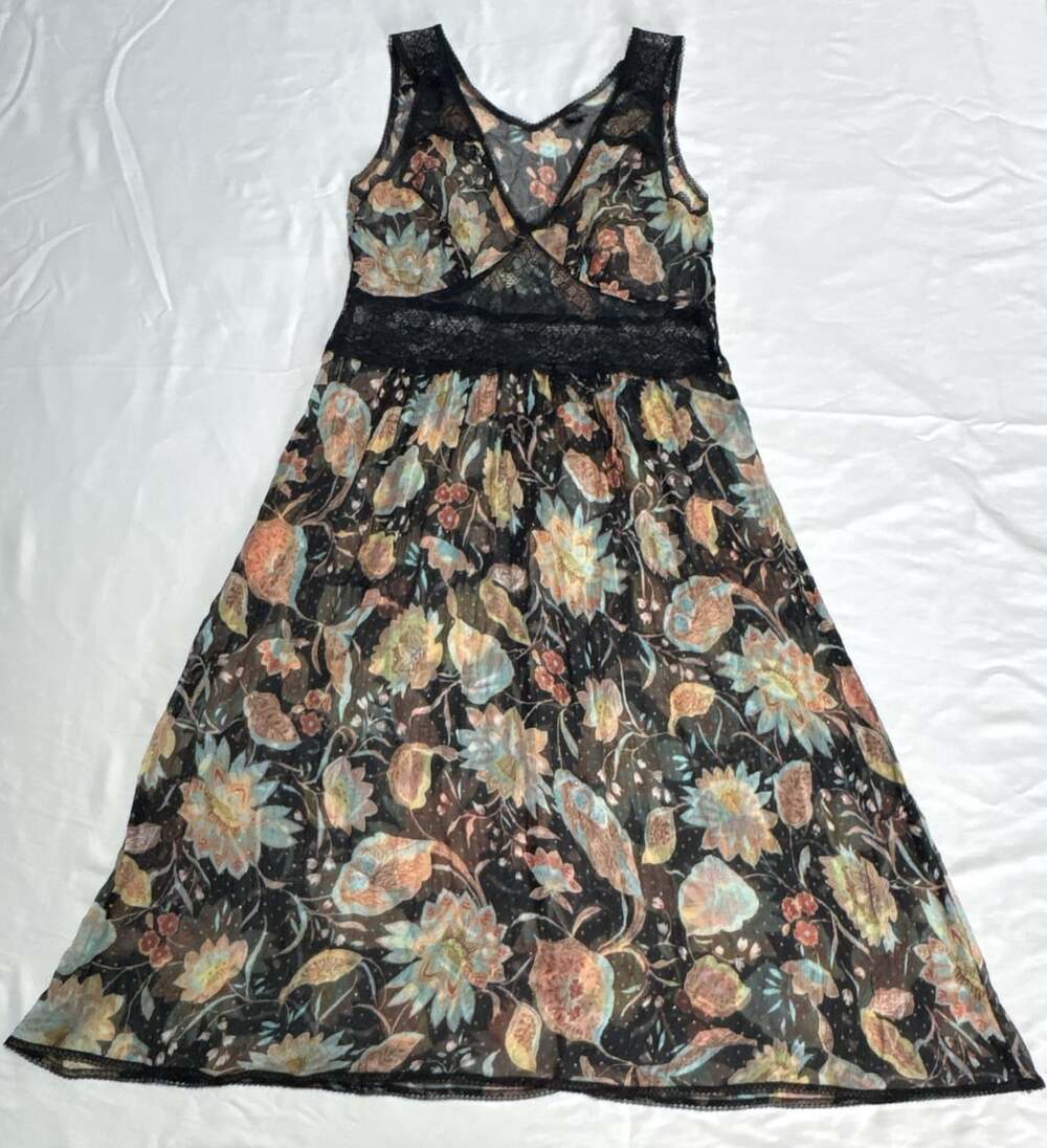 *fairycore* Only Hearts Helena Stuart Silk Midi Slip Dress Floral Print